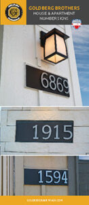 Goldberg Brothers house and apartment number signs